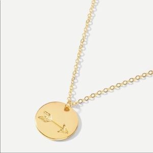 🎉LAST ONE🎉 Gold Arrow Engraved Disk Necklace